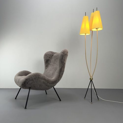 3_flammige_tütenlampe_gelb_seide_neue_schirme_3