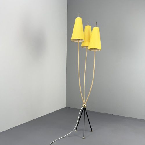 3_flammige_tütenlampe_gelb_seide_neue_schirme_7