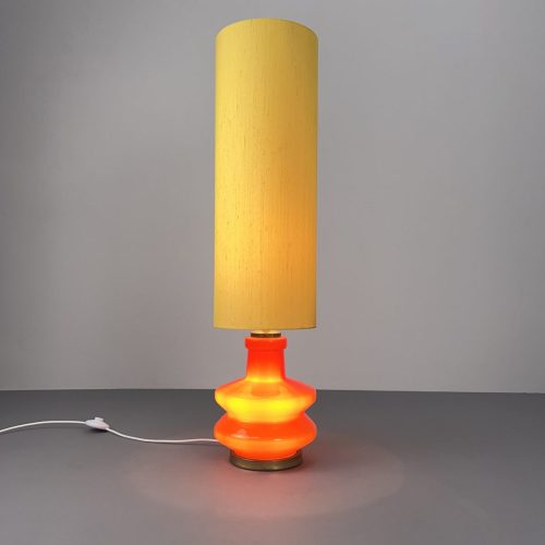 70s_stehleuchte_oranger_glasfuß_gelber_schirm_6
