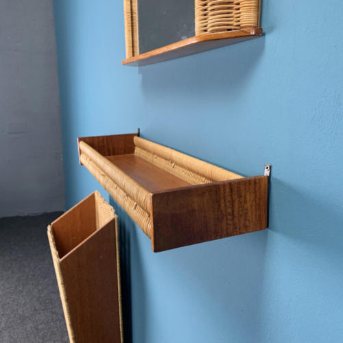 Rattan Spiegel-Set
