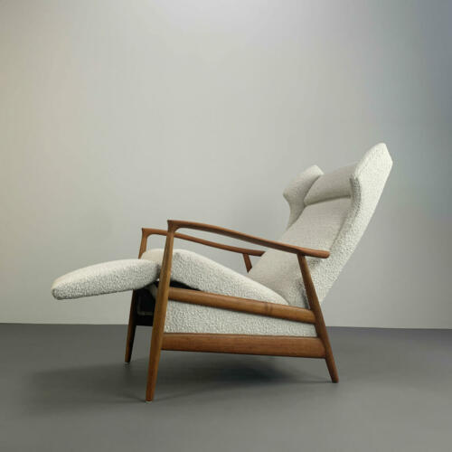 Weißer Teak-Relaxsessel