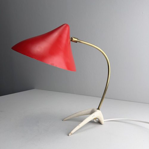 rote_tischleuchte_cosack_krähenfuß_50s_4